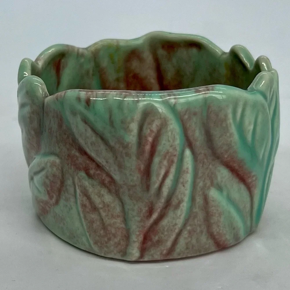 Vintage West Coast Pottery Votive Holder #443 Teal Mauve Circa 1940-50s